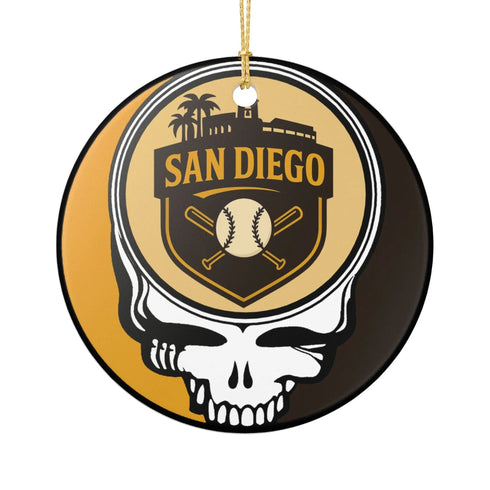 Grateful Dead - San Diego Baseball Stealie Christmas Ornament - StealieShop