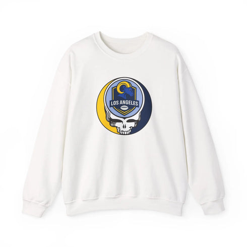 Grateful Dead - Los Angeles Rams Grateful Dead Stealie Crewneck Sweatshirt - StealieShop