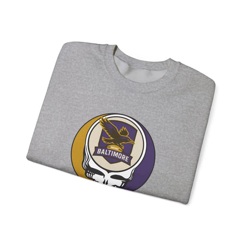 Grateful Dead - Baltimore Ravens Grateful Dead Stealie Crewneck Sweatshirt - NFL - StealieShop