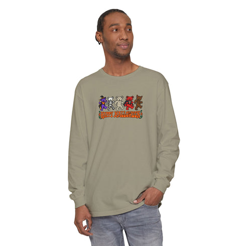 Trick-Or-Treating Bears Place Garment-Dyed Long Sleeve T-Shirt