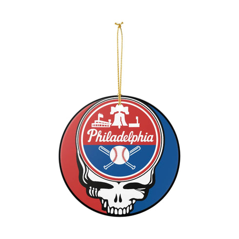 Grateful Dead - Philadelphia Baseball Stealie Christmas Ornament - StealieShop