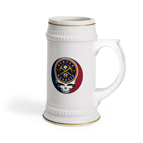 Denver Nuggets Grateful Dead Stealie Beer Stein Mug Printify