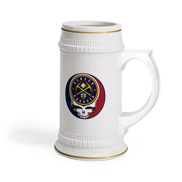 Denver Nuggets Grateful Dead Stealie Beer Stein Mug Printify
