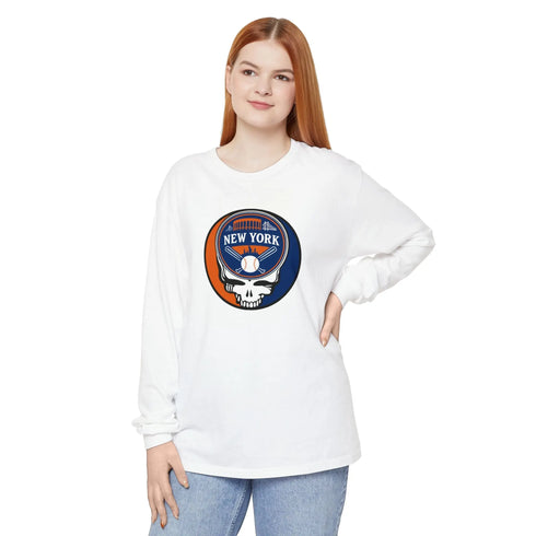 Grateful Dead - New York Mets Vineyard Collection Unisex Garment-Dyed Long Sleeve - StealieShop