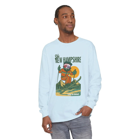 Grateful Dead - Ski New Hampshire - Life is dead. Mountain Collection Garment-Dyed Long Sleeve T-Shirt - StealieShop