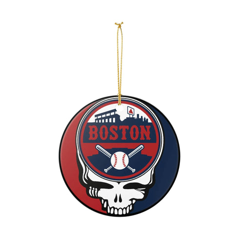 Grateful Dead - Boston Baseball Stealie Christmas Ornament - StealieShop