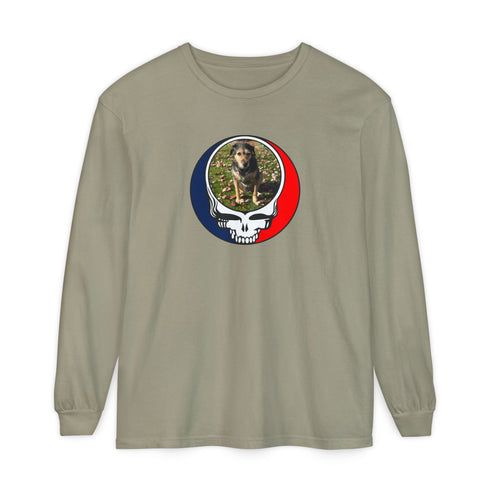 Custom Dog Stealie Garment-Dyed Long Sleeve T-Shirt (165)