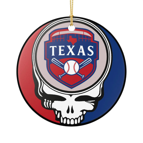 Grateful Dead - Texas Baseball Stealie Christmas Ornament - StealieShop