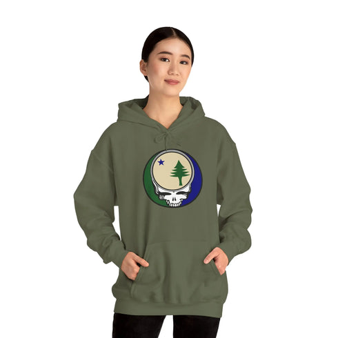 Grateful Dead - Maine Unofficial State Flag Stealie Unisex Heavy Blend Hoodie - StealieShop