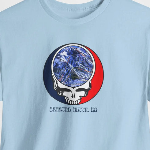 Crested Butte Trail Map Stealie Grateful Dead T-Shirt
