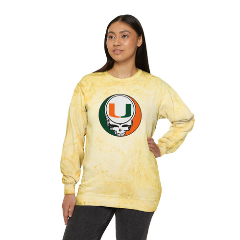University of Miami Stealie Tie-Dye Crewneck