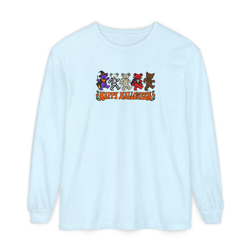 Trick-Or-Treating Bears Place Garment-Dyed Long Sleeve T-Shirt