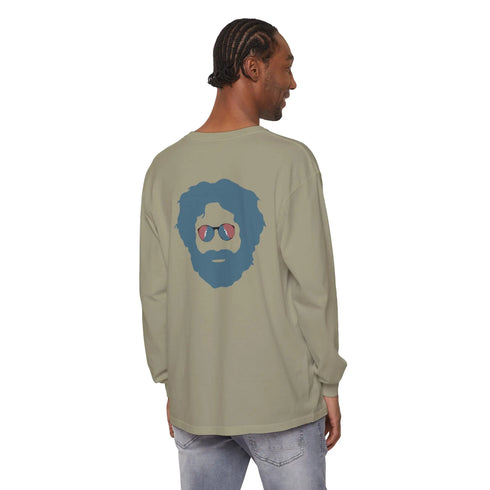 Grateful Dead - Grateful Dead Jerry Garcia Two-Sided Vineyard Collection Garment-dyed Long Sleeve T-Shirt - StealieShop
