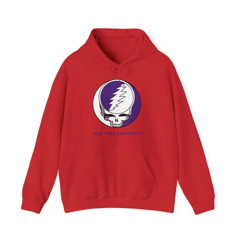 New York University Grateful Dead Hoodie - Hooded Sweatshirt - NYU - StealieShop