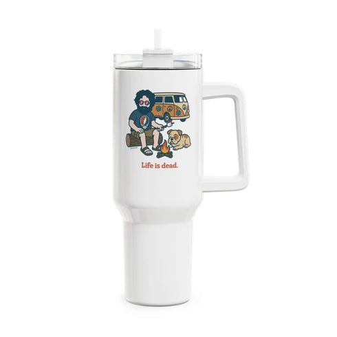 Grateful Dead - Campin' Jerry - Life is dead. "Fat Man" Tumbler, Double Insulated 40oz Travel Mug - StealieShop