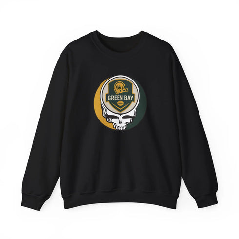 Grateful Dead - Green Bay Packers Grateful Dead Stealie Crewneck Sweatshirt - StealieShop