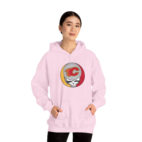 Calgary Flames Grateful Dead Unisex Heavy Blend Hoodie - StealieShop