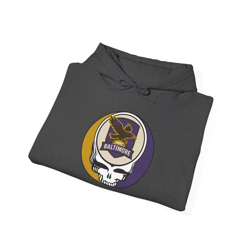 Grateful Dead - Baltimore Ravens Stealie Grateful Dead Hooded Sweatshirt - NFL - StealieShop