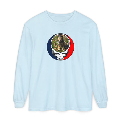 Custom Dog Stealie Garment-Dyed Long Sleeve T-Shirt (165)