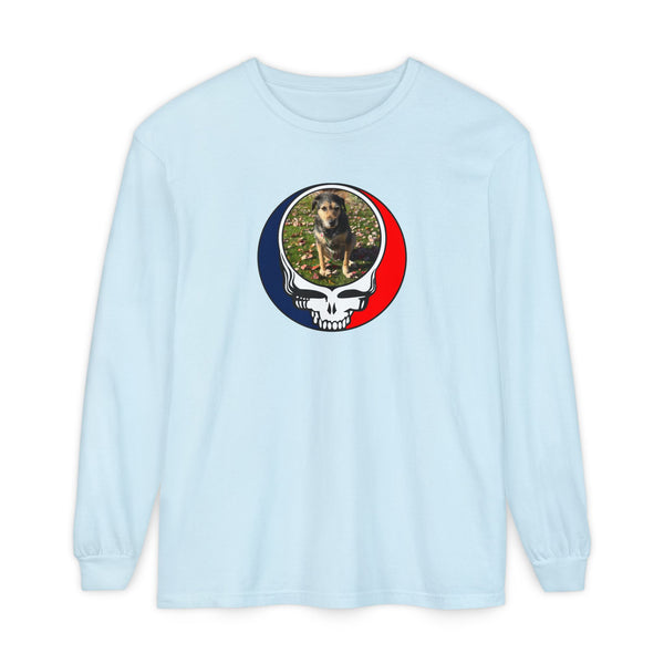 Custom Dog Stealie Garment-Dyed Long Sleeve T-Shirt (165)