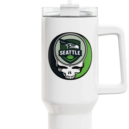 Grateful Dead - The Gridiron Collection: Seattle Edition Stealie "Fat Man" Tumbler, Double Insulated 40oz Travel Mug - StealieShop