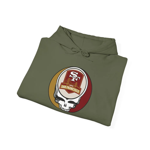 Grateful Dead - San Francisco 49ers Stealie Grateful Dead Hooded Sweatshirt - NFL - StealieShop