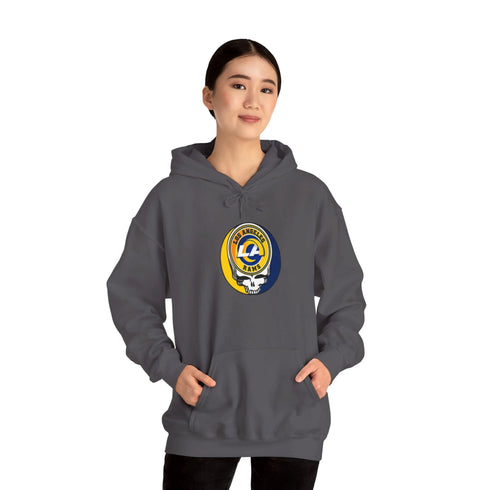 Los Angeles Rams Grateful Dead Hooded Sweatshirt - NFL Fan Apparel - StealieShop