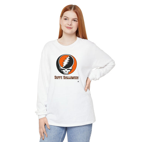 Happy Halloween Stealie Garment-Dyed Long Sleeve T-Shirt