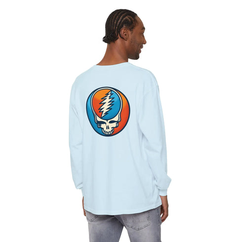 Grateful Dead - Twisted Stealie Two-Sided Vineyard Collection Garment-dyed Long Sleeve T-Shirt - StealieShop