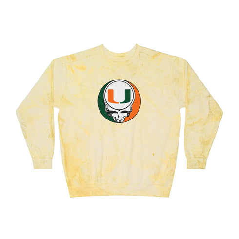 University of Miami Stealie Tie-Dye Crewneck