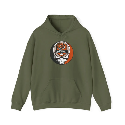 Grateful Dead - Cincinnati Bengals Stealie Grateful Dead Hooded Sweatshirt - NFL - StealieShop