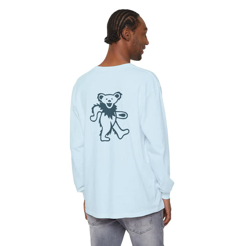 Grateful Dead - Grateful Dead Dancing Bear Two-Sided Vineyard Collection Garment-Dyed Long Sleeve T-Shirt - StealieShop