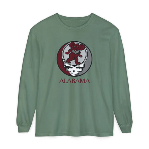 Grateful Dead - Alabama Stealie Garment-Dyed Long Sleeve T-Shirt - StealieShop