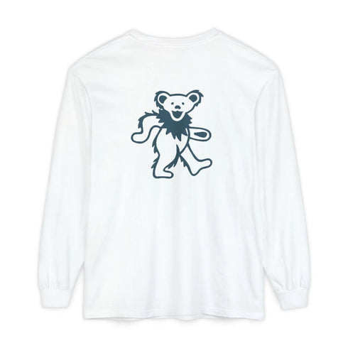 Grateful Dead - Grateful Dead Dancing Bear Two-Sided Vineyard Collection Garment-Dyed Long Sleeve T-Shirt - StealieShop