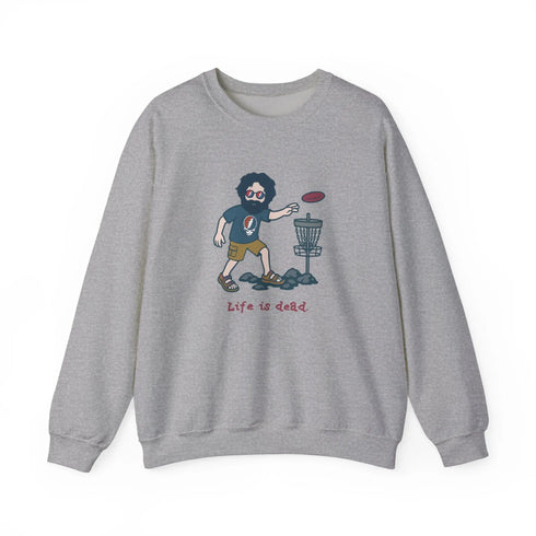 Grateful Dead - Disc Golfin' Jerry | Life is dead. Crewneck Sweatshirt - StealieShop