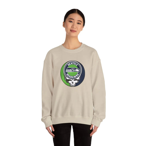 Grateful Dead - Seattle Seahawks Grateful Dead Stealie Crewneck Sweatshirt - StealieShop