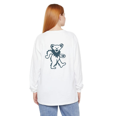 Grateful Dead - Grateful Dead Dancing Bear Two-Sided Vineyard Collection Garment-Dyed Long Sleeve T-Shirt - StealieShop