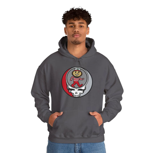 Grateful Dead - Dancing Buckeye Grateful Dead Unisex Heavy Blend Hoodie - Hooded Sweatshirt - OSU - StealieShop