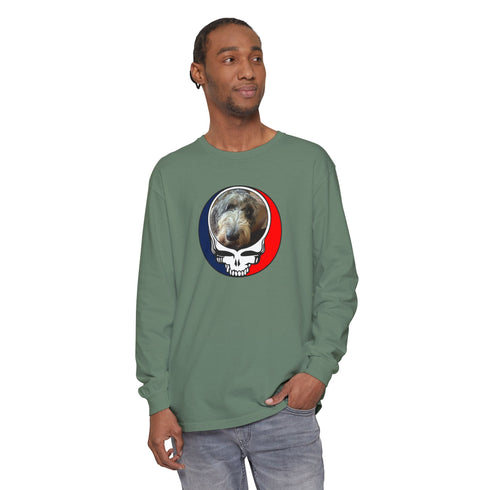 Custom Dog Garment-Dyed Long Sleeve T-Shirt (153)