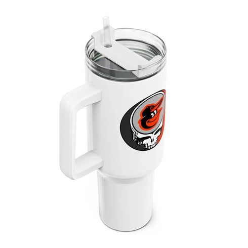 Grateful Dead - Baltimore Orioles "Fat Man" Tumbler, Double Insulated 40oz Travel Mug - StealieShop
