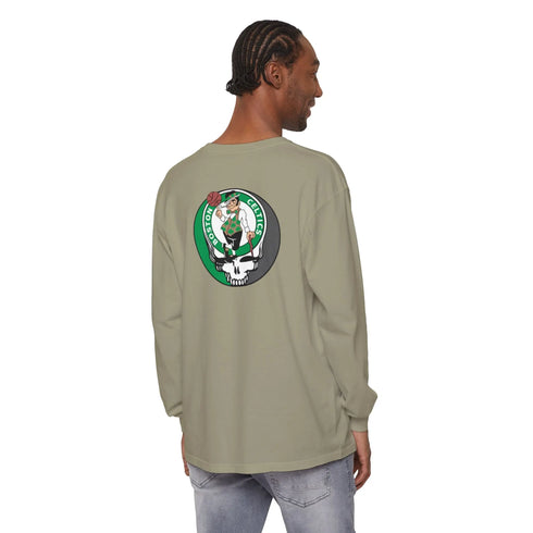 Grateful Dead - Boston Celtics Two-Sided Vineyard Collection Garment-Dyed Long Sleeve T-Shirt - StealieShop