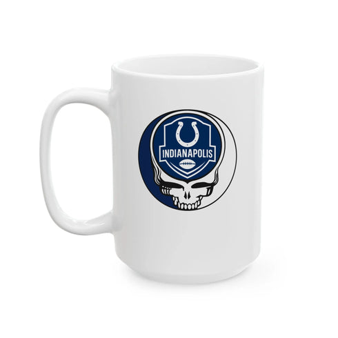 Grateful Dead - Indianapolis Colts Stealie Ceramic Coffee Mug - NFL - StealieShop
