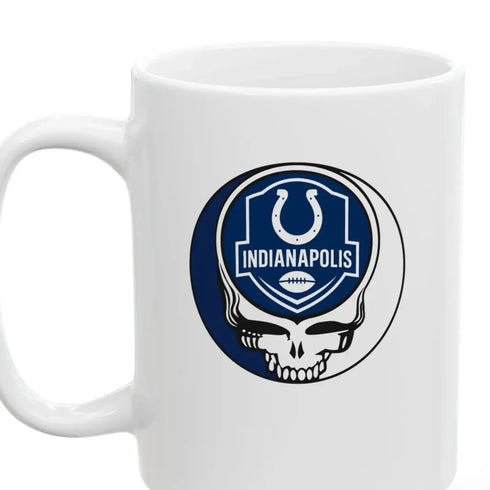 Grateful Dead - The Gridiron Collection: Indianapolis Colts Stealie Ceramic Coffee Mug - NFL - StealieShop