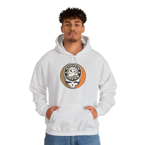 Anaheim Ducks Grateful Dead Unisex Heavy Blend Hoodie - Hooded Sweatshirt - StealieShop