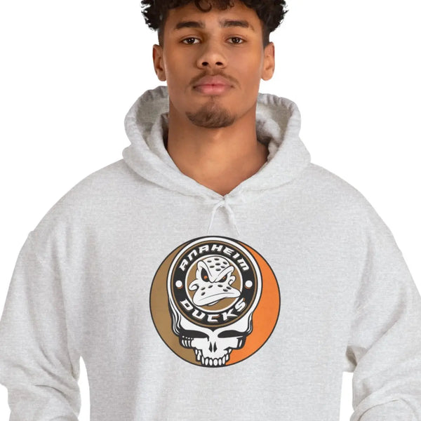 Anaheim Ducks Grateful Dead Unisex Heavy Blend Hoodie - Hooded Sweatshirt - StealieShop