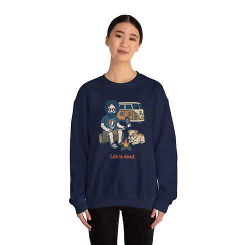 Grateful Dead - Jerry and Frank are Camping | Life is dead. Crewneck Sweatshirt - StealieShop