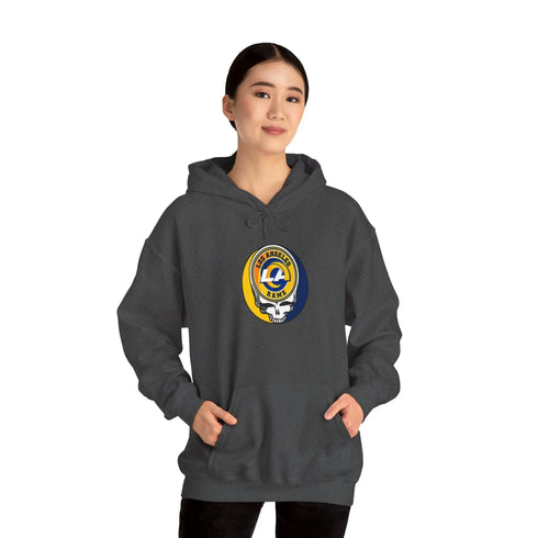 Los Angeles Rams Grateful Dead Hooded Sweatshirt - NFL Fan Apparel - StealieShop