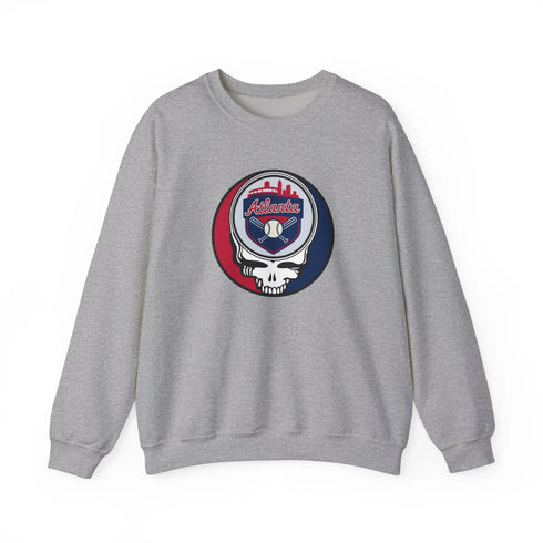 Grateful Dead - Atlanta Braves Stealie Grateful Dead Crewneck Sweatshirt - MLB - StealieShop