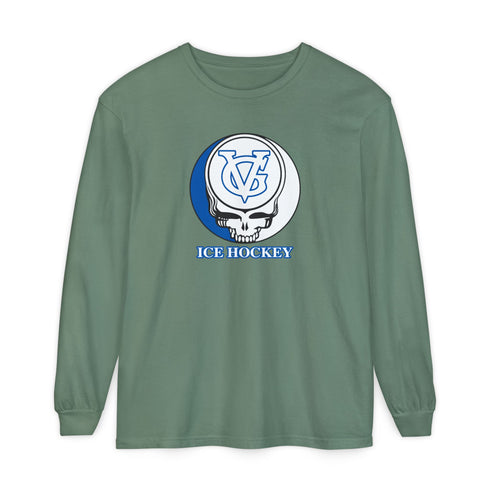 Custom Hockey Garment-Dyed Long Sleeve T-Shirt (69)