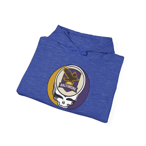 Grateful Dead - Baltimore Ravens Stealie Grateful Dead Hooded Sweatshirt - NFL - StealieShop